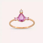 1.26 Carat Diamond and Pink Sapphire Rose Gold Ring