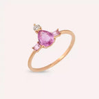 1.26 Carat Diamond and Pink Sapphire Rose Gold Ring