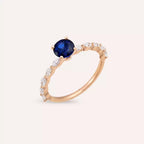 1.28 CT Sapphire and Marquise Diamond Ring