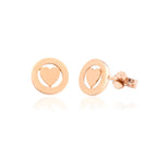 14K Rose Gold Screw-back Heart Earrings