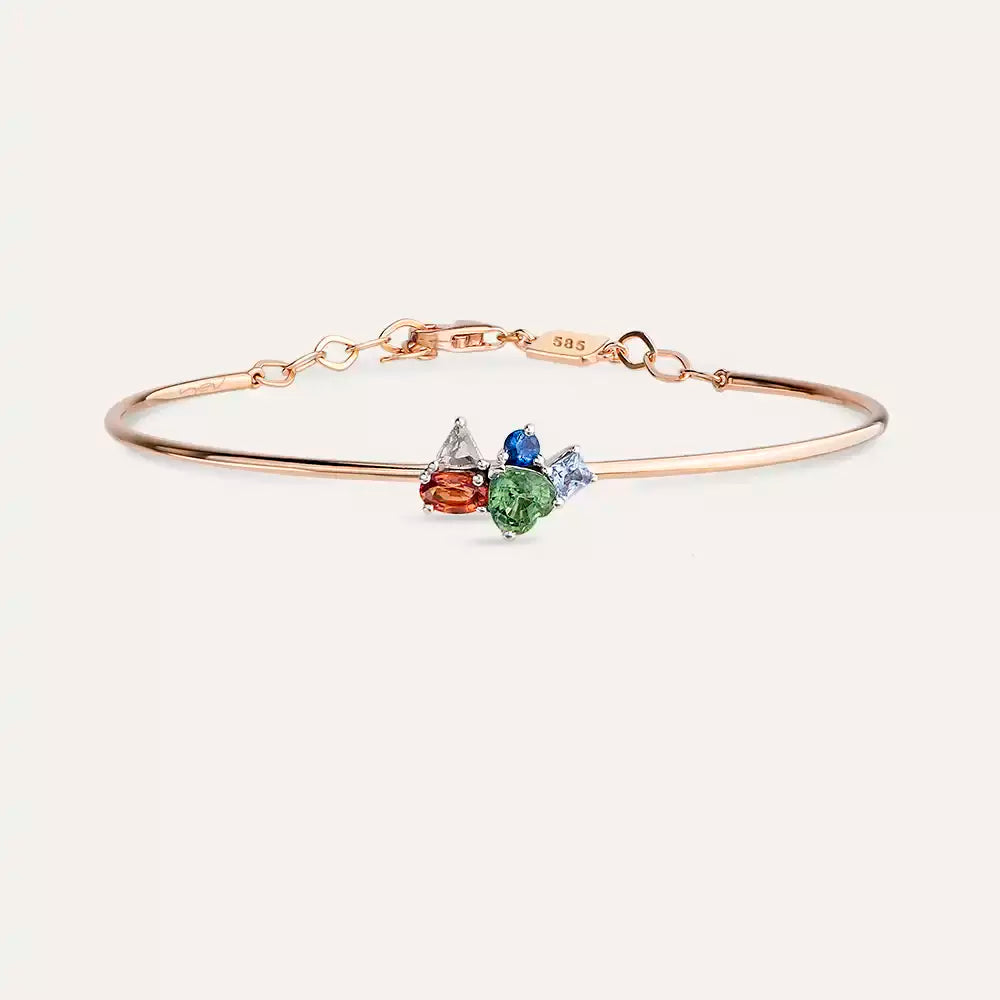 Cosmo 1.31 CT Diamond and Multicolor Sapphire Stone Bracelet
