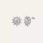 1.34 CT Baguette Diamond White Gold Earrings