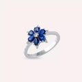 Talia 1.38 CT Safir Taşlı Beyaz Altın Yüzük