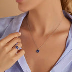 Talia 1.38 CT Safir Taşlı Beyaz Altın Yüzük