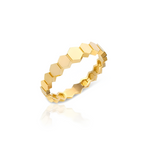 14K Gold Hexagon Ring