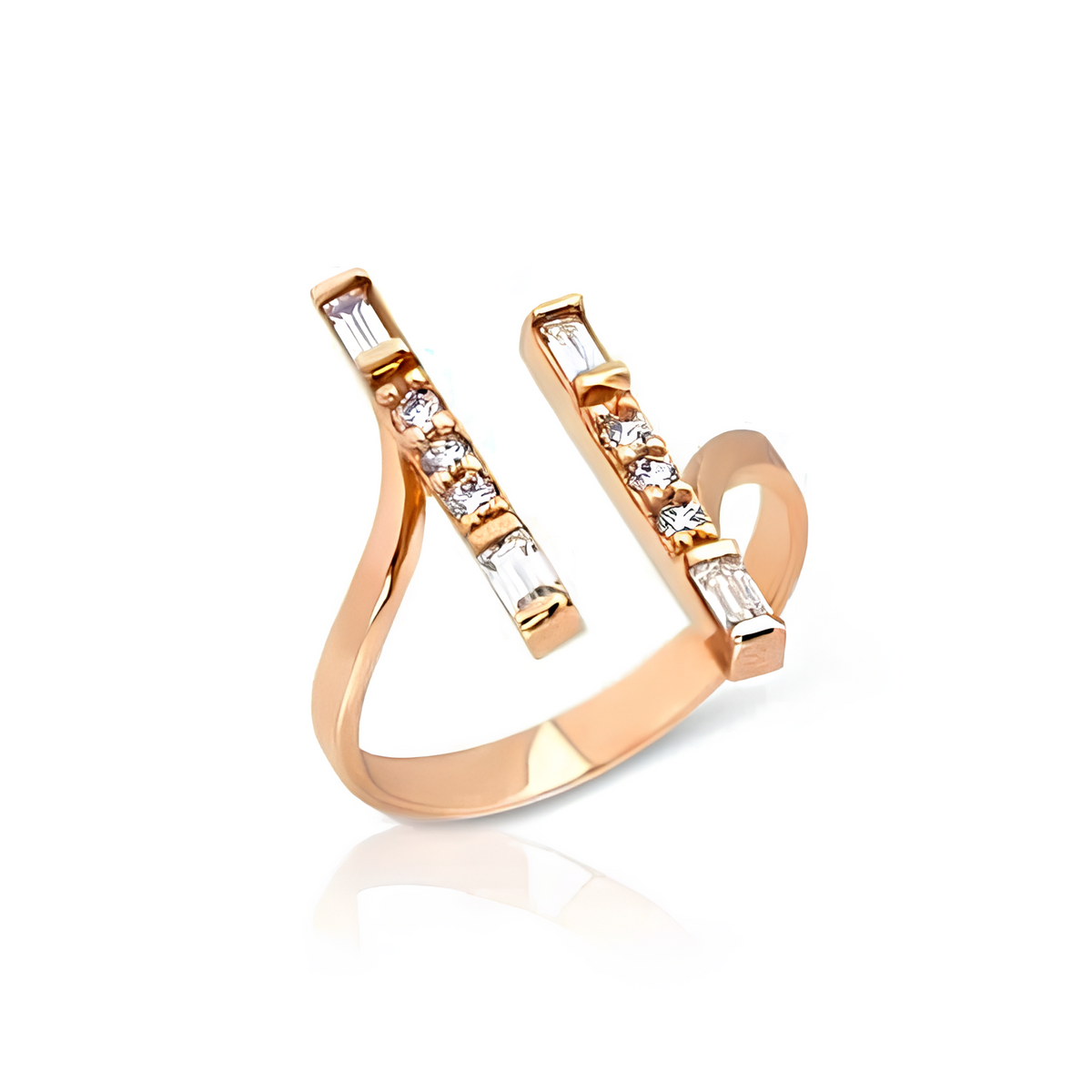 14K Gold Baguette Linaa Ring