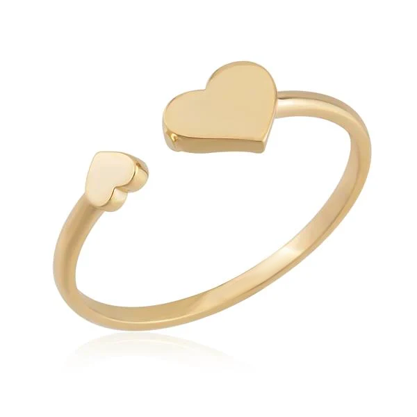 14K Gold Double Heart Ring