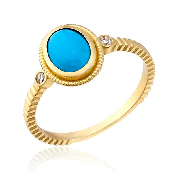 14K Gold Turquoise Ring