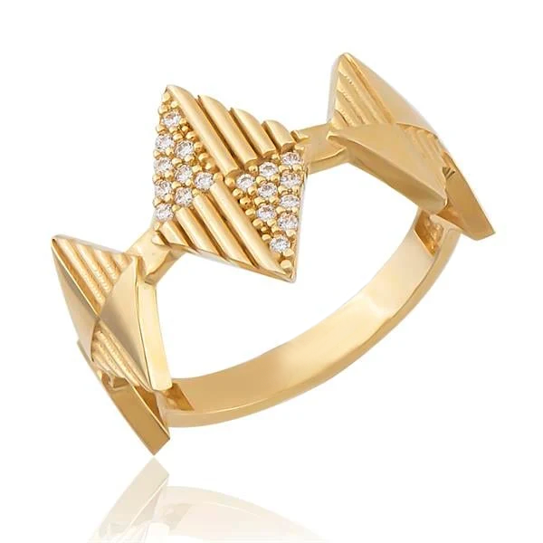 14K Gold Geometric Ring