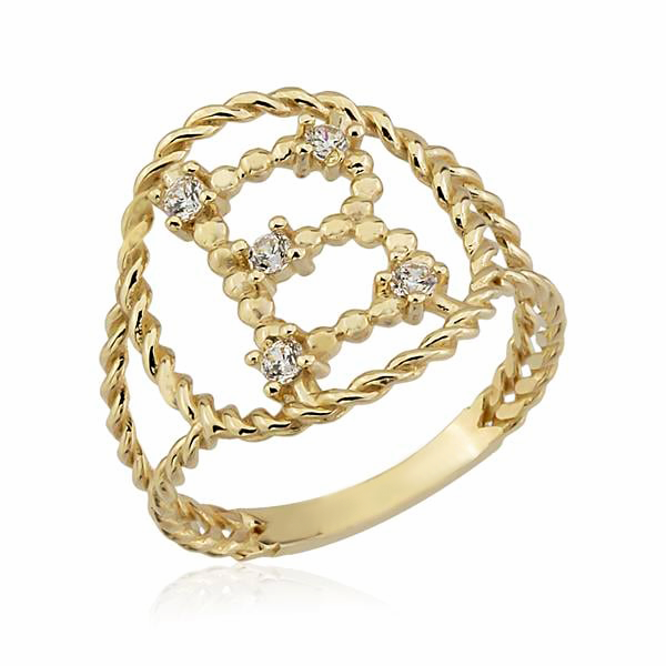 14K Gold Letter Ring