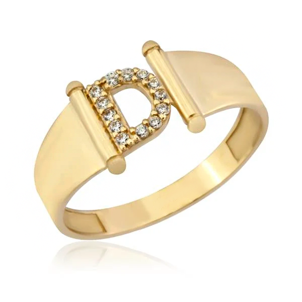 14K Gold Letter Ring