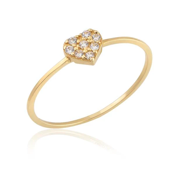 14K Gold Heart Crispy Ring