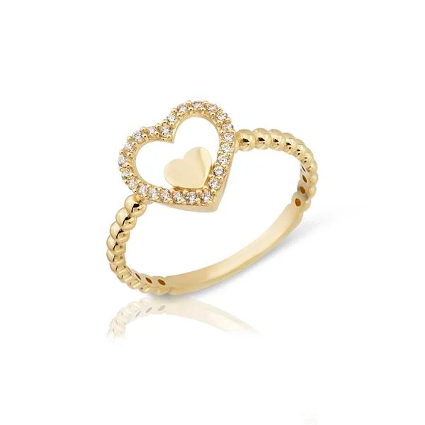 14K Gold Heart Ring