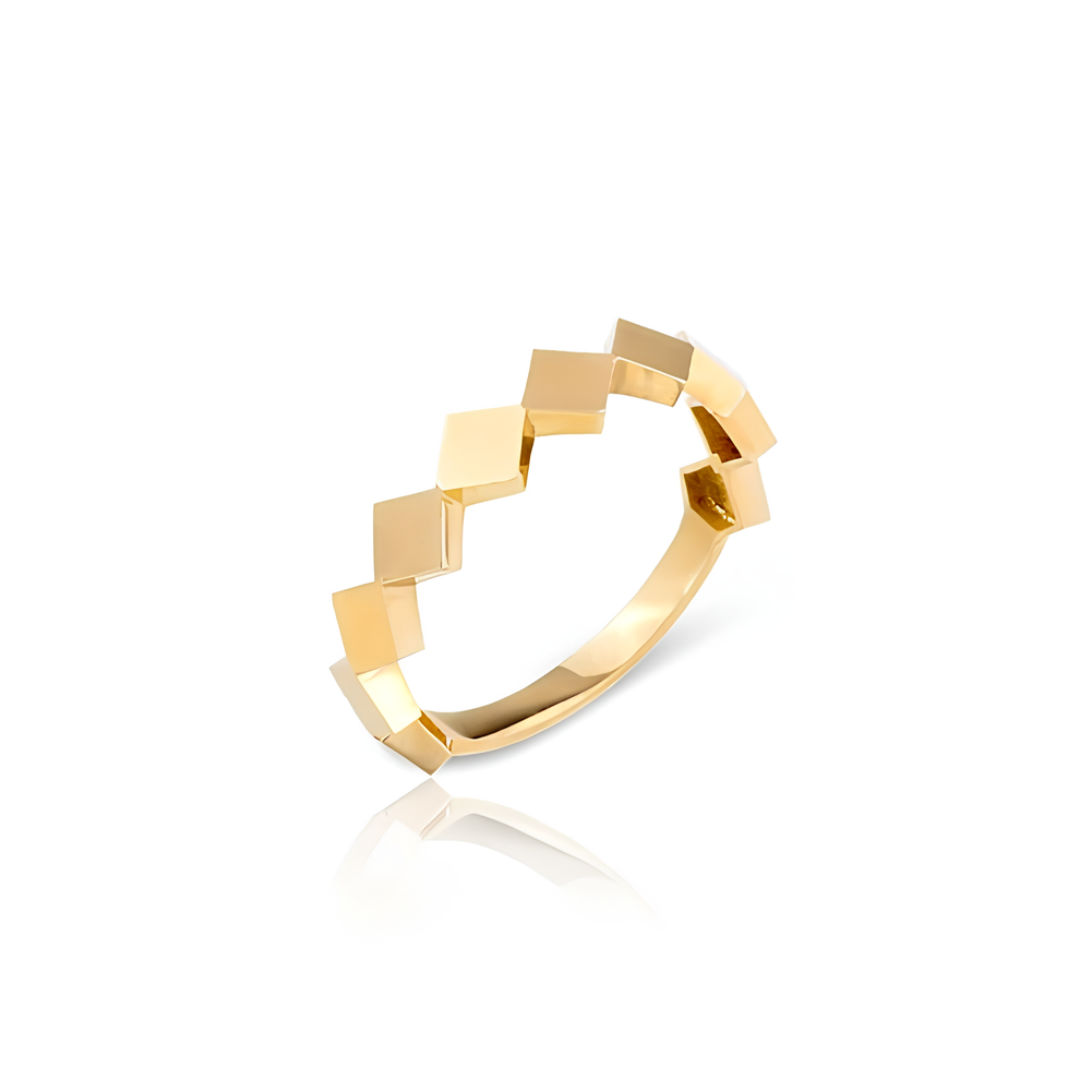 14K Gold Square Ring