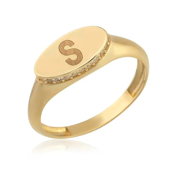 14K Gold Personalized Artemis Ring