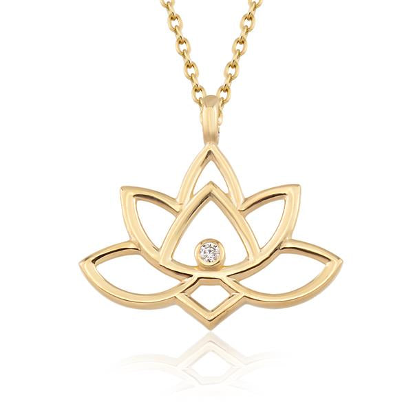 14 Ayar Altın Lotus Kolye