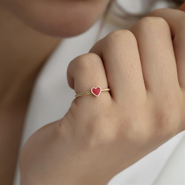 14 Ayar Altın Love Serçe Parmak Yüzük