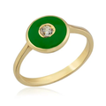 14K Gold Enamel Emily Point Ring