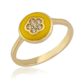 14K Gold Enamel Emily Point Ring
