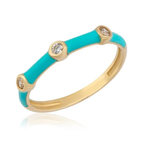 14K Gold Enamel Emily Stone Ring