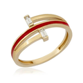 14K Gold Enamel Emily Ring