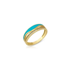 14K Gold Enamel Emily Ring