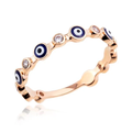 14 Karat Gold Enamel Evil Eye Ring