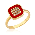 14K Gold Enamel Ring