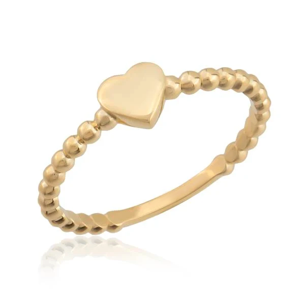 14K Gold Minimal Heart Ring