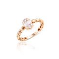 14K Gold Rose Cubic Zirconia Ring