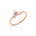 14K Rose Gold Stone-Embellished Dainty Ring