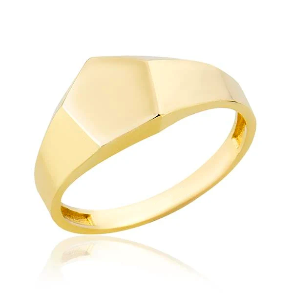 14K Gold Pinky Geometric Ring