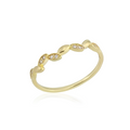 14K Gold Leaf Crinkle Ring