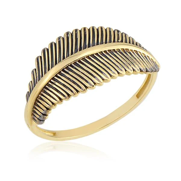 14K Gold Leaf Ring