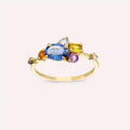 Medly 1.41 CT Multicolor Sapphire and Brown Diamond Yellow Gold Ring