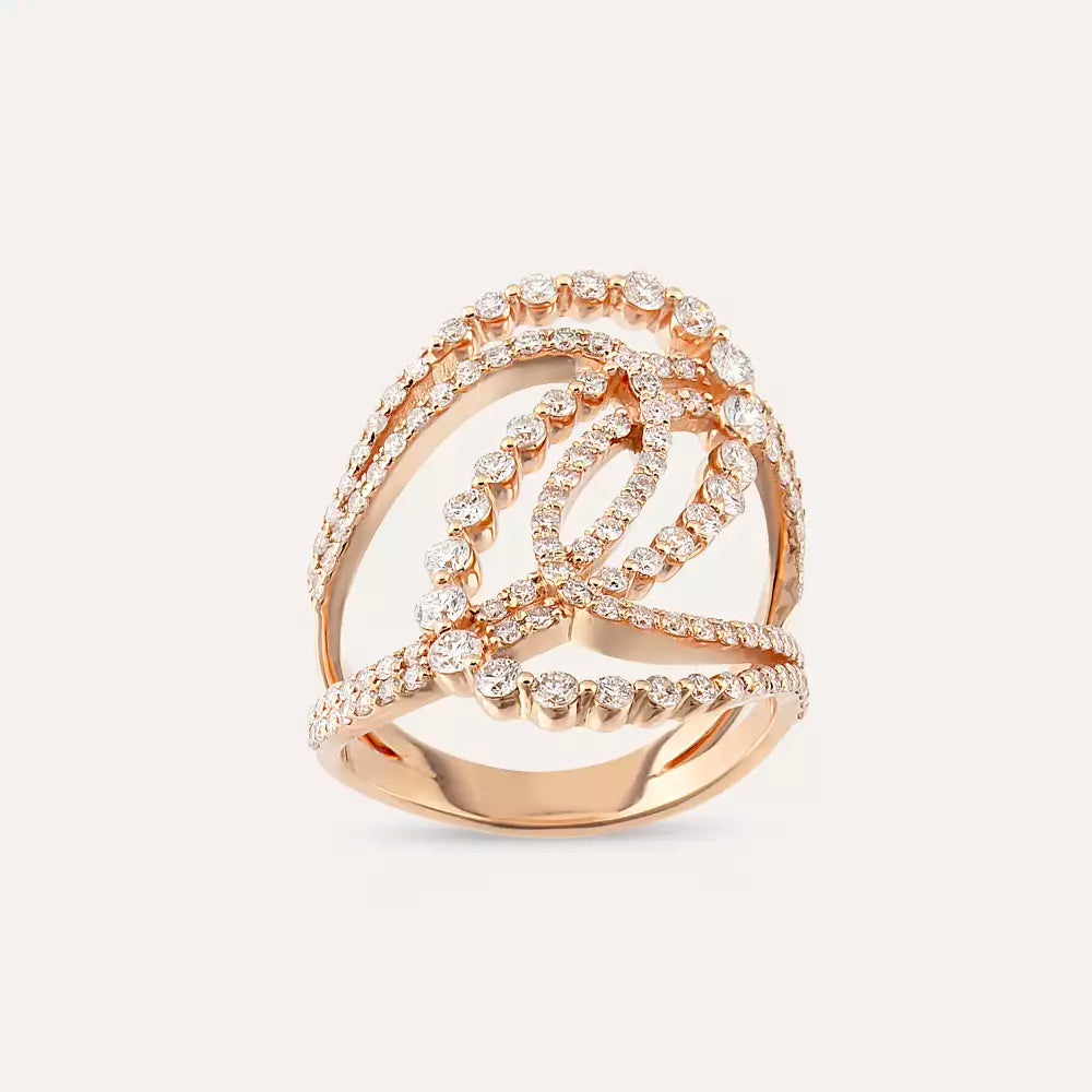 1.42 CT Diamond Rose Gold Ring