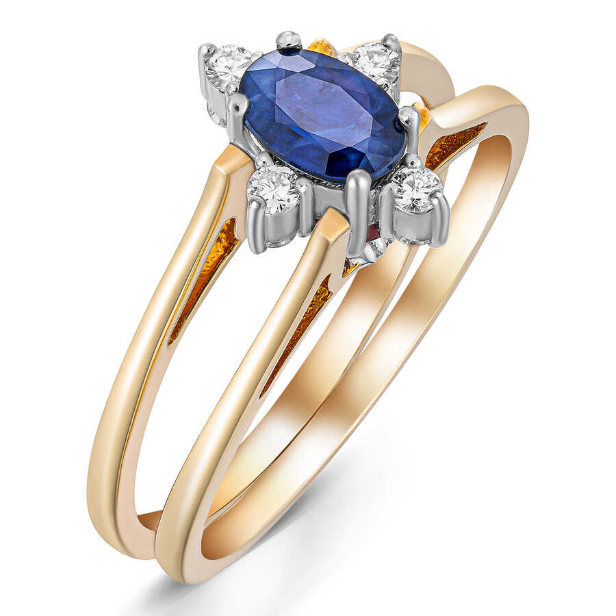 1,42 Karat Pırlantalı Safir ve Yakut Yüzük