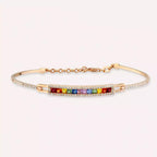 1.50 CT Multicolor Sapphire and Diamond Rose Gold Bracelet