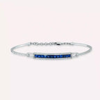 1.52 CT Sapphire and Diamond White Gold Bracelet