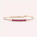 1.52 CT Ruby and Diamond Rose Gold Bracelet