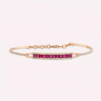 1.52 CT Ruby and Diamond Rose Gold Bracelet