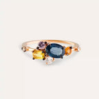 Medly 1.54 CT Multicolor Sapphire and Diamond Rose Gold Ring
