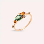 Medly 1.56 CT Brown Diamond and Multicolor Sapphire Ring