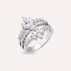 1.59 CT Baget ve Markiz Kesim Pırlanta Taşlı Beyaz Altın Yüzük