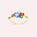 Medly 1.60 CT Multicolor Sapphire and Diamond Yellow Gold Ring