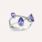 Brio 1.62 CT Tanzanite and Diamond White Gold Ring