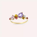 Glow 1.66 CT Multicolor Sapphire and Diamond Yellow Gold Ring