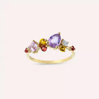 Glow 1.66 CT Multicolor Sapphire and Diamond Yellow Gold Ring