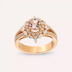 1.68 CT Morganite and Diamond Rose Gold Ring