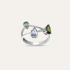 Brio 1.69 CT Multicolor Sapphire and Diamond White Gold Ring
